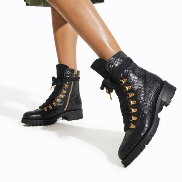 The Office of Angela Scott Mr. Bernard Croc Embossed Boots - Picture 1 of 8